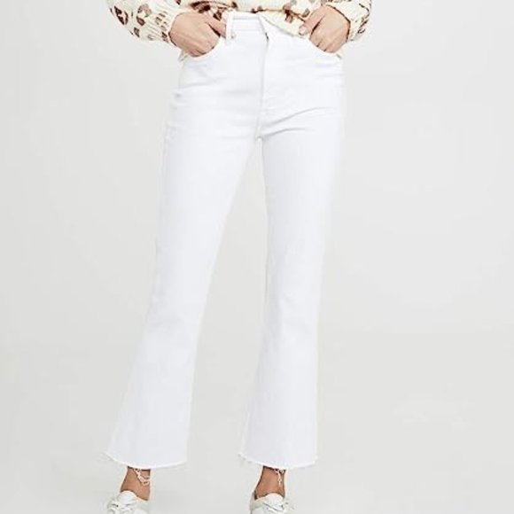 MOTHER Denim - NWT! Mother Women's The Hustler Ankle Fray Jeans, Fairest of Them All, White, 28